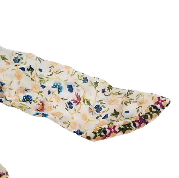 SOFT SURROUNDINGS Art Nouveau Topper Size S Embroidered Kimono Boho Beach Floral - Picture 7 of 11